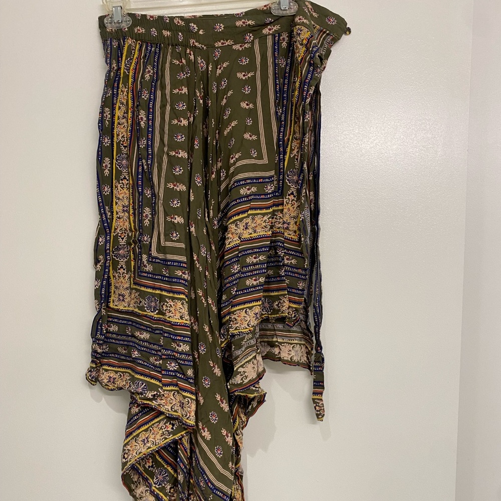 Patterned Wrap Skirt